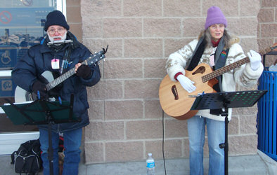 Playing for the Salvation Army in front of the Elgin WalMart Dec 22nd 2012