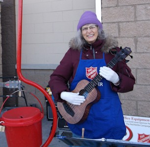 Singing for the Salvation Army at the Villa Park Walmart Nov 29th 2013