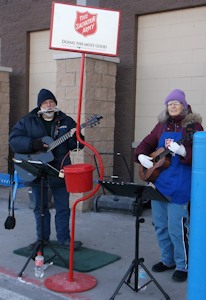 Singing for the Salvation Army at the Villa Park Walmart Nov 29th 2013