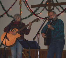 Cece and Me at the Overflowing Cup Coffeehouse New Years Eve party