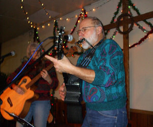 Me (Paul) at the Overflowing Cup Coffeehouse New Years Eve party