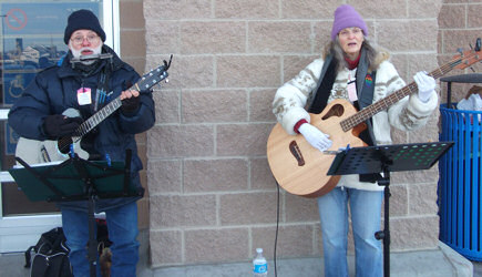 Playing for the Salvation Army in front of the Elgin WalMart Dec 22nd 2012