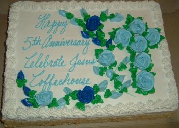 Celebrate Jesus Coffeehouse 25th anniversary cake.