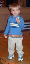 Boy eating cookie