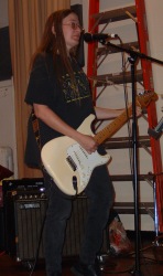 Darlene with the imfamous Celebrate Jesus Coffeehouse ladder